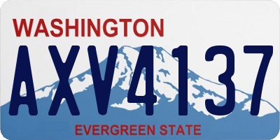 WA license plate AXV4137
