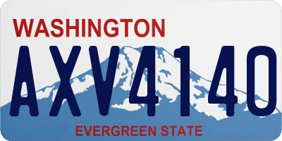 WA license plate AXV4140