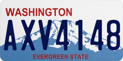 WA license plate AXV4148