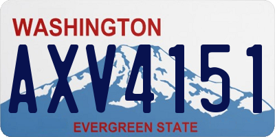 WA license plate AXV4151