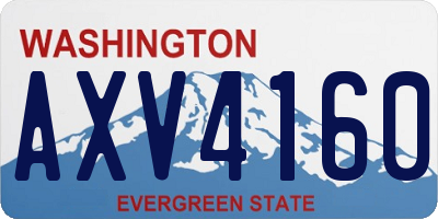 WA license plate AXV4160
