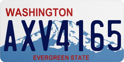 WA license plate AXV4165