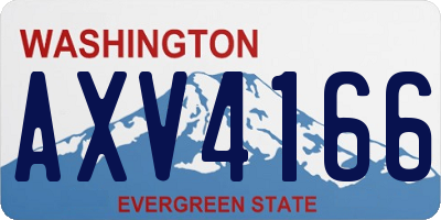 WA license plate AXV4166