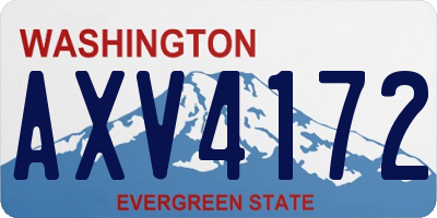WA license plate AXV4172