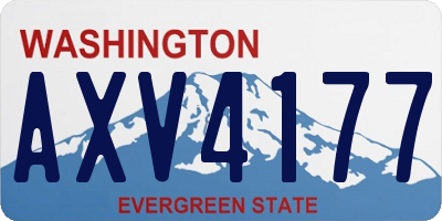 WA license plate AXV4177