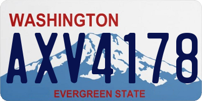 WA license plate AXV4178