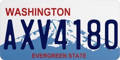 WA license plate AXV4180