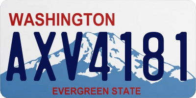 WA license plate AXV4181