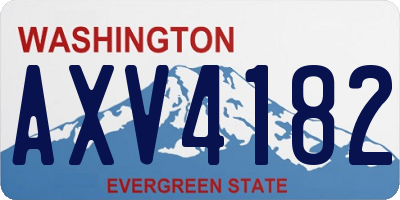 WA license plate AXV4182