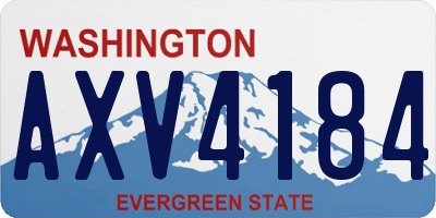 WA license plate AXV4184