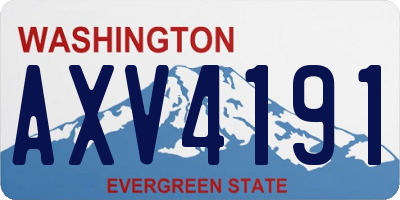 WA license plate AXV4191
