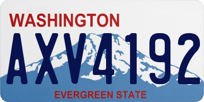 WA license plate AXV4192
