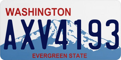 WA license plate AXV4193