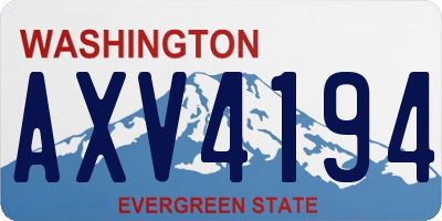 WA license plate AXV4194