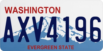 WA license plate AXV4196