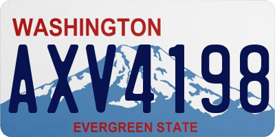 WA license plate AXV4198
