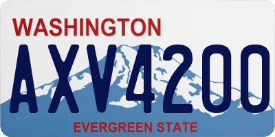 WA license plate AXV4200