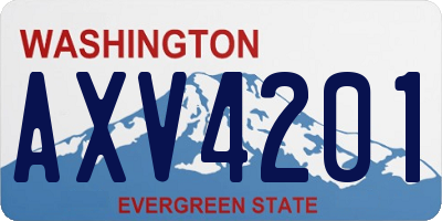 WA license plate AXV4201