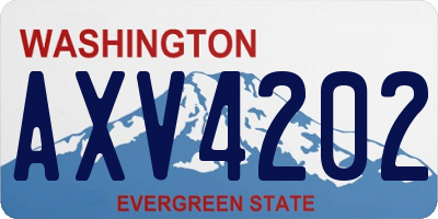 WA license plate AXV4202