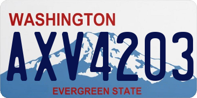 WA license plate AXV4203