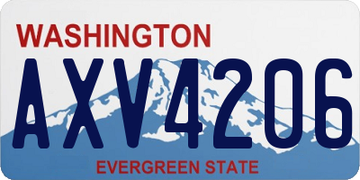 WA license plate AXV4206
