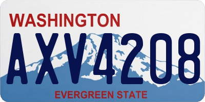 WA license plate AXV4208