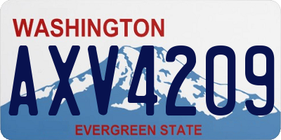 WA license plate AXV4209