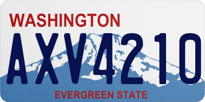 WA license plate AXV4210