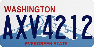 WA license plate AXV4212