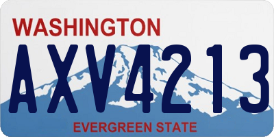 WA license plate AXV4213