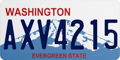 WA license plate AXV4215