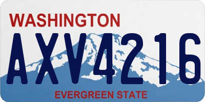 WA license plate AXV4216