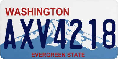 WA license plate AXV4218