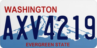 WA license plate AXV4219