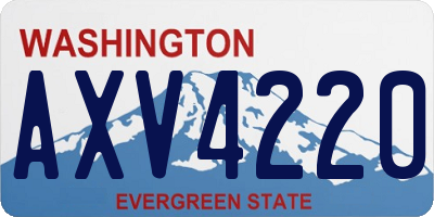 WA license plate AXV4220
