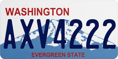 WA license plate AXV4222
