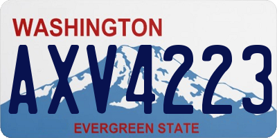 WA license plate AXV4223