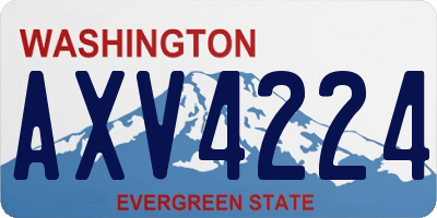 WA license plate AXV4224