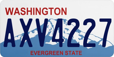 WA license plate AXV4227
