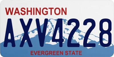 WA license plate AXV4228
