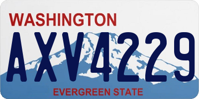 WA license plate AXV4229