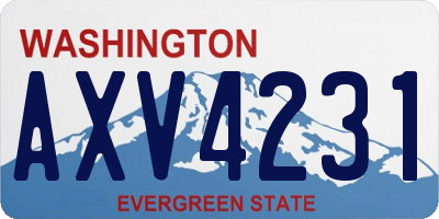 WA license plate AXV4231