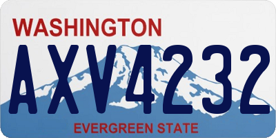 WA license plate AXV4232