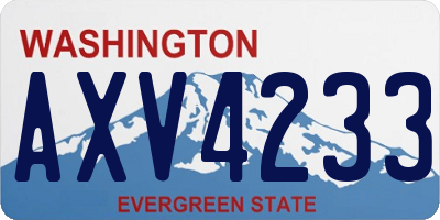 WA license plate AXV4233