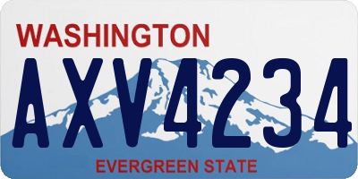 WA license plate AXV4234
