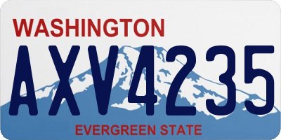 WA license plate AXV4235