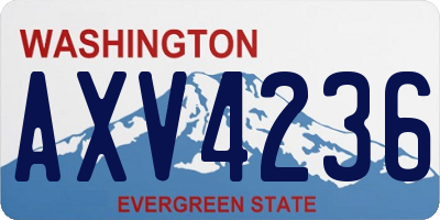 WA license plate AXV4236