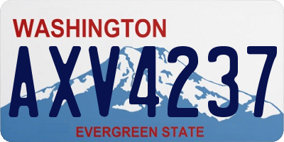 WA license plate AXV4237