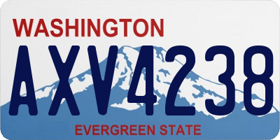 WA license plate AXV4238