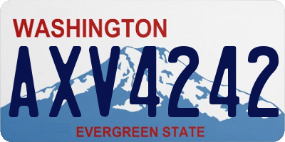 WA license plate AXV4242
